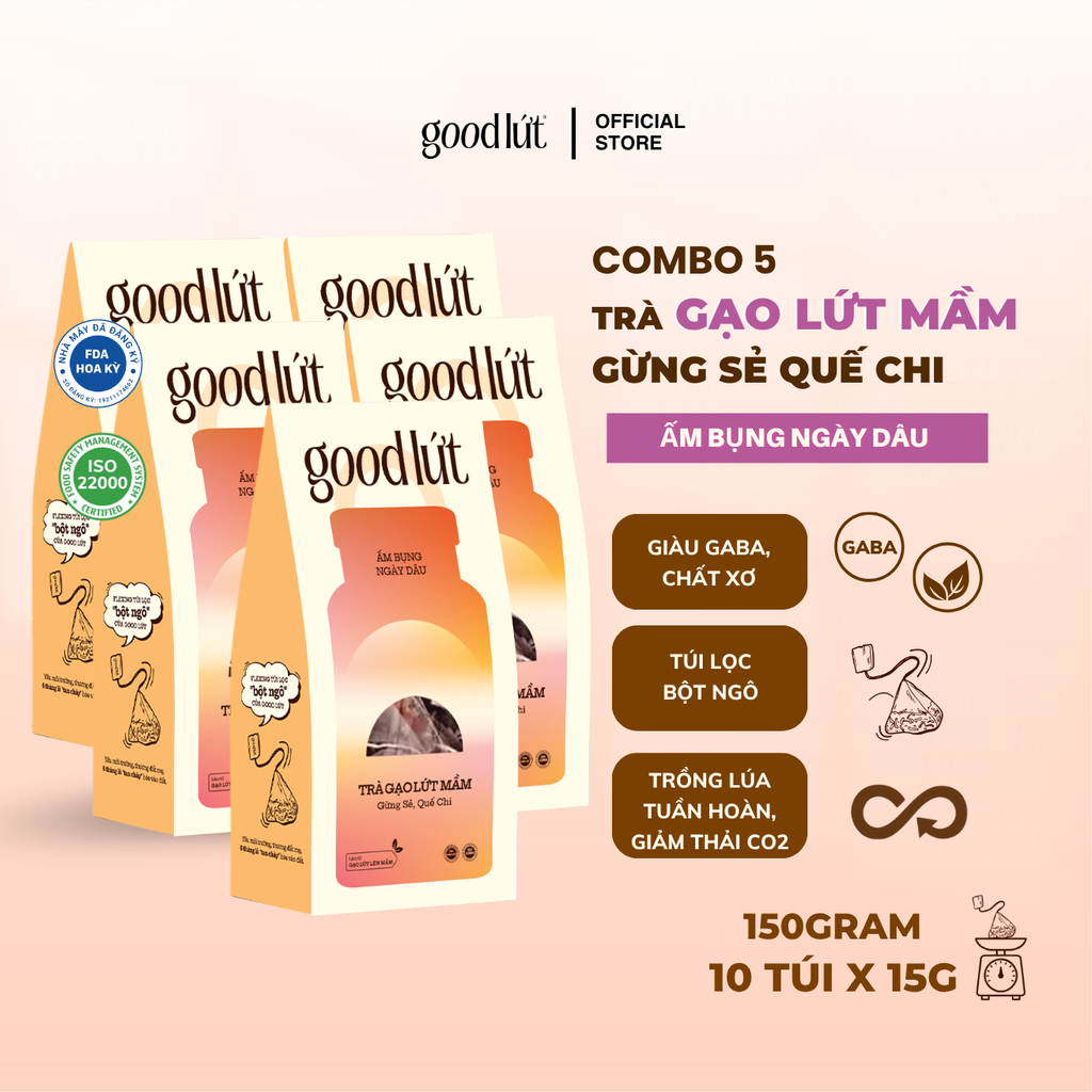 Trà gạo lứt mầm Good Lứt - Hộp 150G, 450G