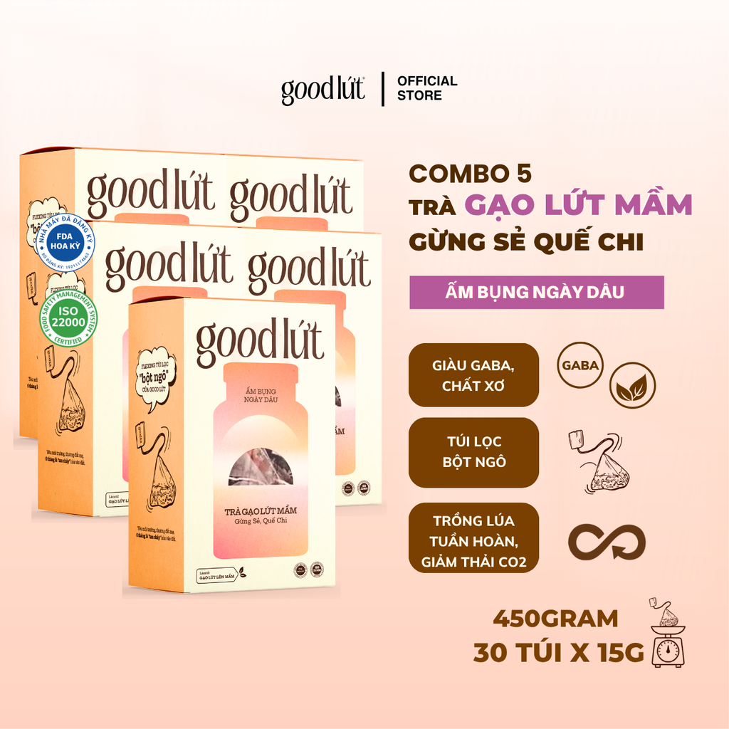 Trà gạo lứt mầm Good Lứt - Hộp 150G, 450G