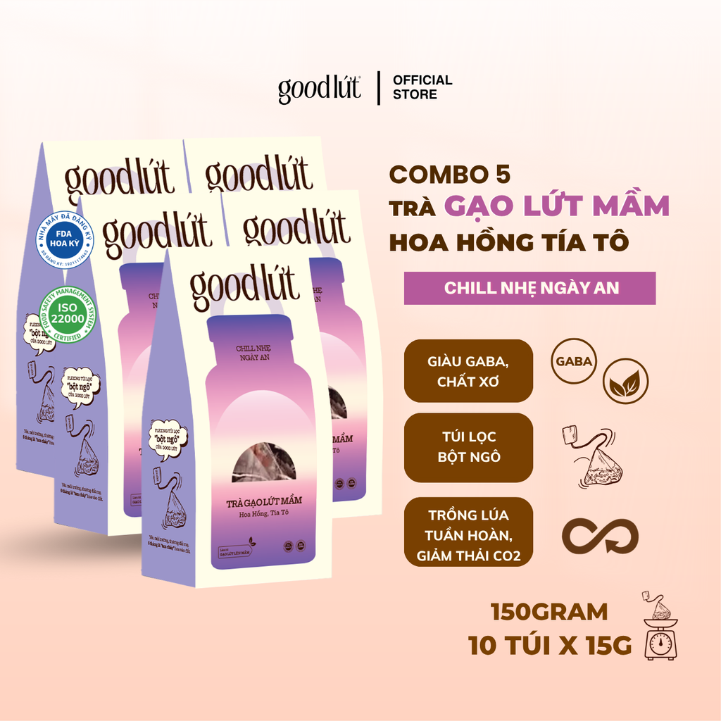 Trà gạo lứt mầm Good Lứt - Hộp 150G, 450G