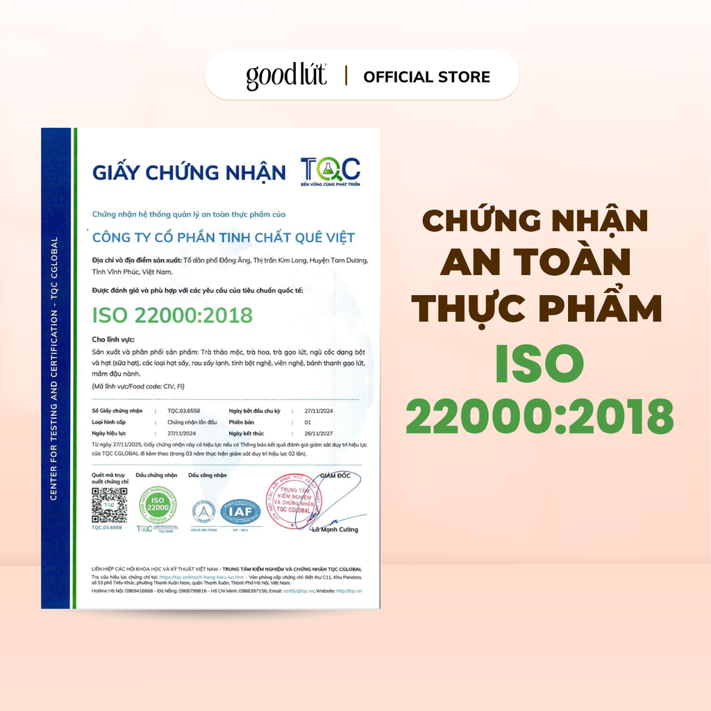 Combo 3 Trà gạo lứt mầm gừng sẻ quế chi Good Lứt Thư giãn tinh thần 450GR