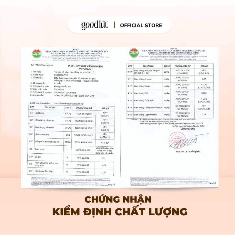 Trà gạo lứt mầm Good Lứt - Thanh nhiệt, đẹp da, tăng cường miễn dịch an toàn, tự nhiên, tốt cho sức khoẻ 450G