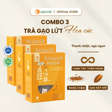 Combo 3 hộp Trà gạo lứt hoa cúc Quê Việt TẶNG 1 trà Good Lứt 150G - Hộp 600G, 450G