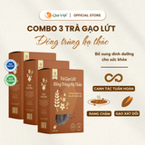 Combo 3 hộp Trà gạo lứt Đông trùng hạ thảo Quê Việt TẶNG 1 trà Good Lứt 150G - Hộp 600G, 450G