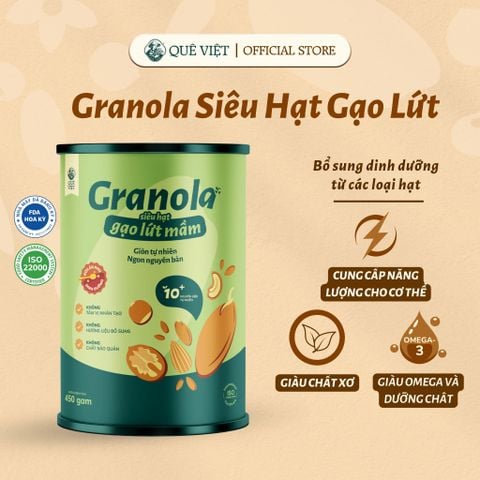 Granola siêu hạt gạo lứt mầm Quê Việt