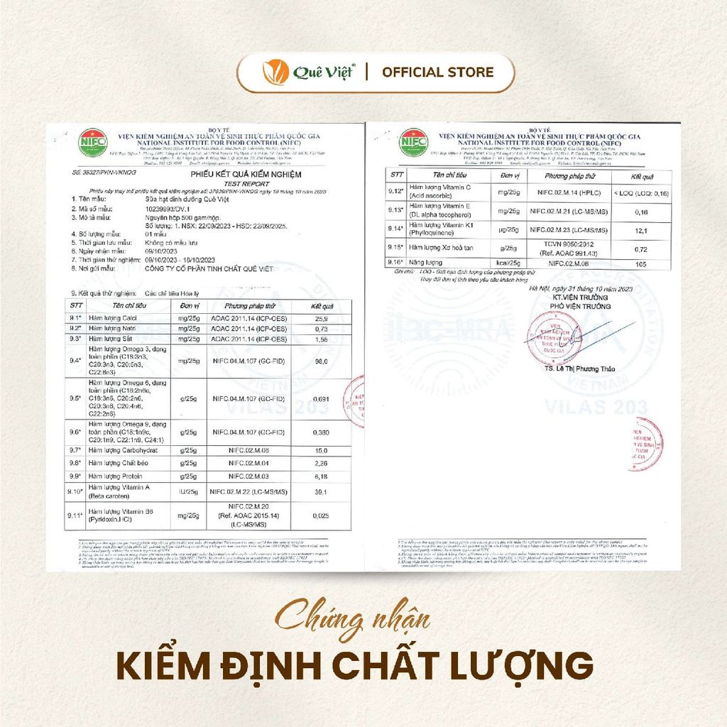 Combo 2 hộp sữa hạt dinh dưỡng Quê Việt (không đậu nành) - Hộp 500G