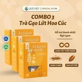 Combo 3 hộp Trà gạo lứt hoa cúc Quê Việt - TẶNG 1 trà Good Lứt 150G