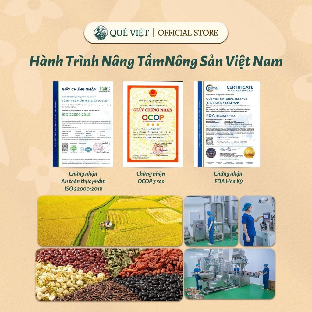 Trà gạo lứt lợi sữa Quê Việt hỗ trợ lợi sữa cho mẹ sau sinh, nguyên liệu tự nhiên an toàn [150g,450g, 600g]