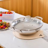  Chảo Inox Nguyên khối 5 lớp Sora 28cm (chảo xào) 