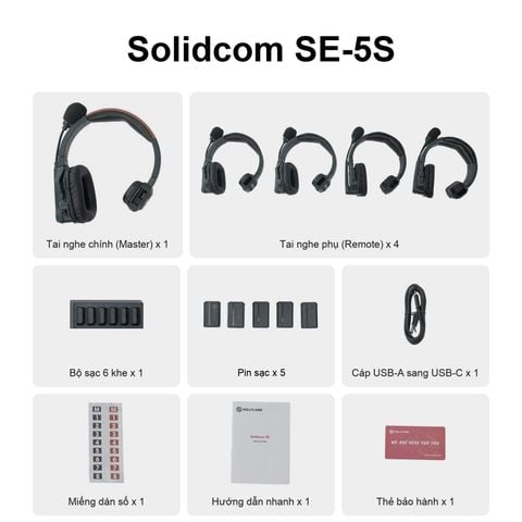Bộ tai nghe Hollyland Solidcom SE-5S Global Version cho 5 người