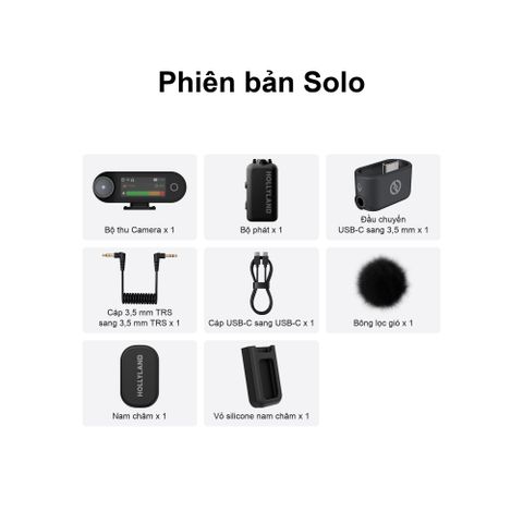 Bộ Micro không dây Hollyland Lark MAX 2 Solo (Camera RX) màu Space Gray