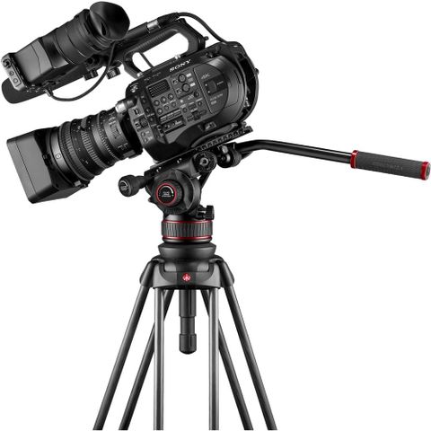  Bộ chân máy Manfrotto Nitrotech 612 Fluid Video Head and Carbon Fiber Twin Leg Tripod with Middle Spreader 