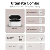 Bộ Micro không dây Hollyland Lark M2S Ultimate Combo (Camera RX, USB-C RX, Lightning RX) màu Glacier White