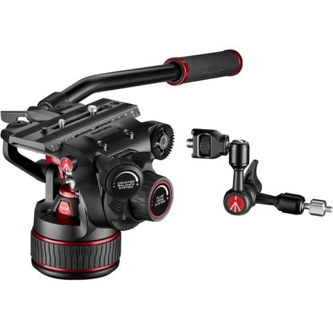  Bộ chân máy Manfrotto Nitrotech 608 Fluid Video Head and Aluminum Twin Leg Tripod with Middle Spreader 