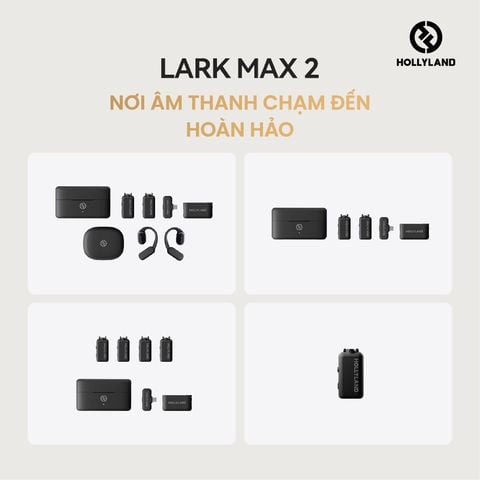 Bộ Micro không dây Hollyland Lark MAX 2 Combo (Camera RX, USB-C RX) màu Space Gray