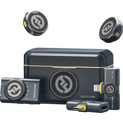  Bộ Micro không dây Hollyland Lark M2 Combo Duo (Camera RX, USB-C RX, Lightning RX) màu Shine Charcoal 