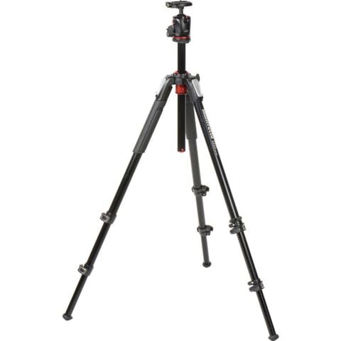  Bộ chân máy ảnh Manfrotto 055 Aluminium 3-Sections Tripod & Kit Ball Head Q2 Black (200PL plate) 