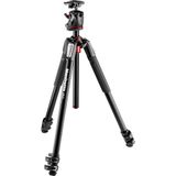  Bộ chân máy ảnh Manfrotto 055 Aluminium 3-Sections Tripod & Kit Ball Head Q2 Black (200PL plate) 