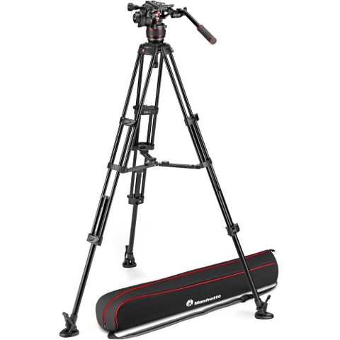  Bộ chân máy Manfrotto Nitrotech 612 Fluid Video Head and Carbon Fiber Twin Leg Tripod with Middle Spreader 