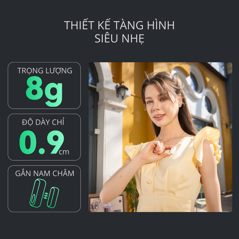 Bộ Micro không dây Hollyland Lark A1 Combo (USB-C RX, Lightning RX, hộp sạc) màu Ivory White