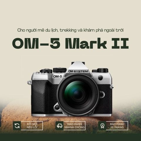 Bộ máy ảnh OM SYSTEM OM-5 Mark II kèm ống kính M.Zuiko Digital ED 14-150mm F4-5.6 II (Silver)