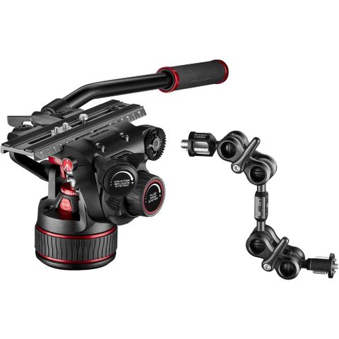  Bộ chân máy Manfrotto Nitrotech 612 Fluid Video Head and Carbon Fiber Twin Leg Tripod with Middle Spreader 