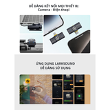Bộ Micro không dây Hollyland Lark M2 Combo Duo (Camera RX, USB-C RX, Lightning RX) màu Shine Charcoal