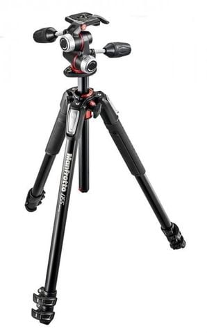  Bộ chân máy ảnh Manfrotto 055 Aluminium 3-Sections Tripod & 3-Way head Black 
