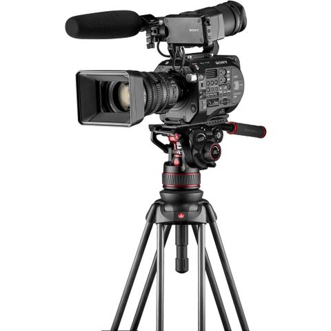  Bộ chân máy Manfrotto Nitrotech 612 Fluid Video Head and Carbon Fiber Twin Leg Tripod with Ground Spreader 