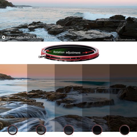 Kính lọc Haida PROII CPL-VND 2 in 1 Filter 77mm