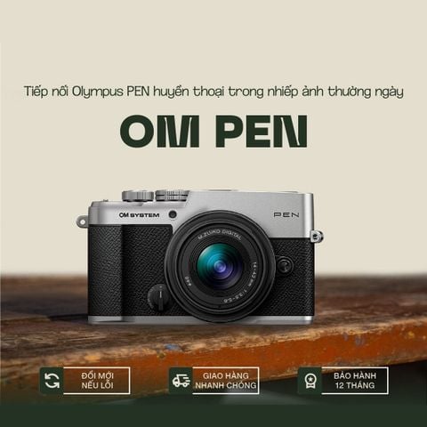 Bộ máy ảnh OM SYSTEM PEN Mirrorless Camera kèm ống kính M.Zuiko Digital 14-42mm F3.5-5.6 III (Silver)