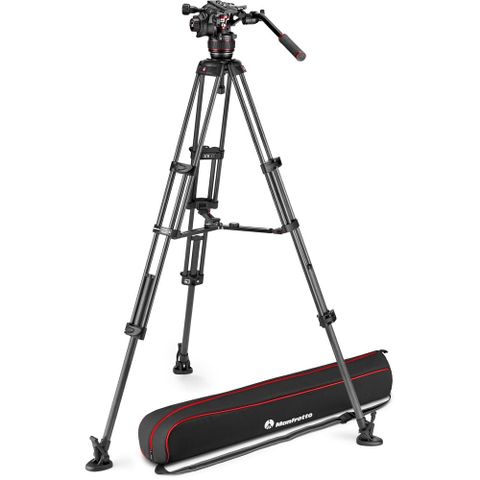  Bộ chân máy Manfrotto Nitrotech 608 Fluid Video Head and Aluminum Twin Leg Tripod with Middle Spreader 