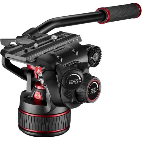  Bộ chân máy Manfrotto Nitrotech 608 Fluid Video Head and Aluminum Twin Leg Tripod with Middle Spreader 