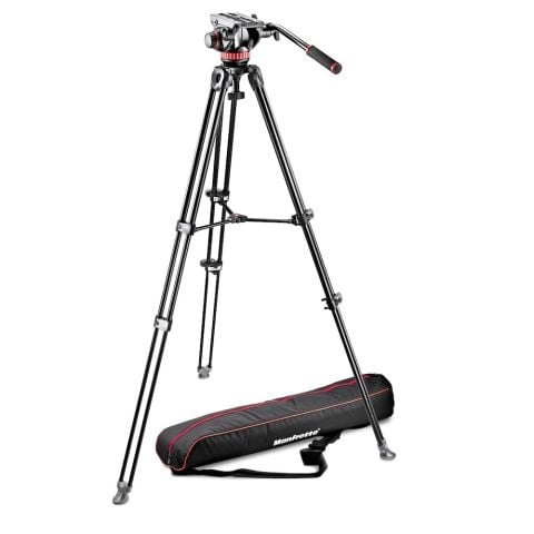  Bộ chân máy Manfrotto Nitrotech 608 Fluid Video Head and Carbon Fiber Twin Leg Tripod with Middle Spreader 