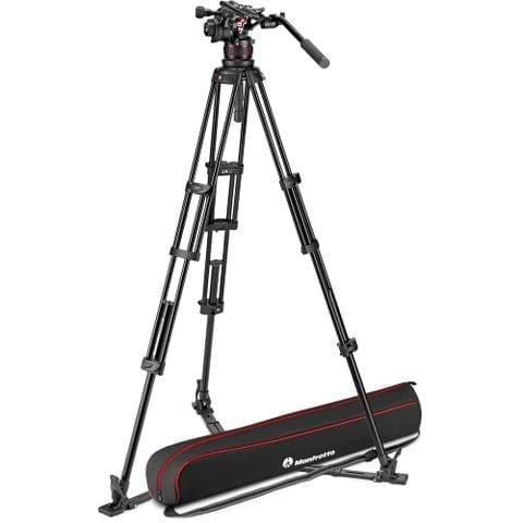  Bộ chân máy Manfrotto Nitrotech 608 Fluid Video Head and Aluminum Twin Leg Tripod with Ground Spreader 