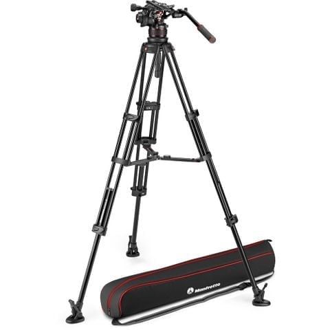  Bộ chân máy Manfrotto Nitrotech 608 Fluid Video Head and Carbon Fiber Twin Leg Tripod with Middle Spreader 