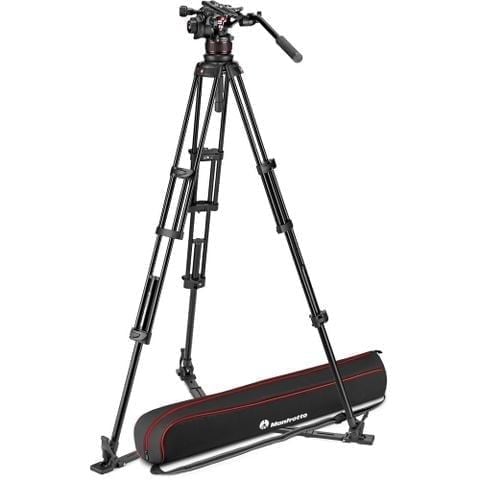  Bộ chân máy Manfrotto Nitrotech 612 Fluid Video Head and Carbon Fiber Twin Leg Tripod with Ground Spreader 