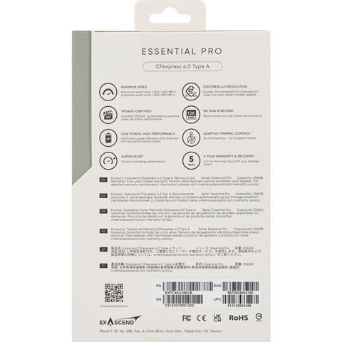  Thẻ nhớ Exascend Essential Pro CFexpress 4.0 Type A 