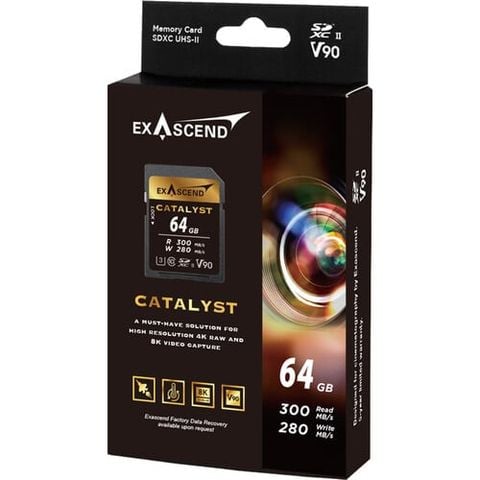  Thẻ nhớ Exascend 64GB Catalyst UHS-II SD card V90 