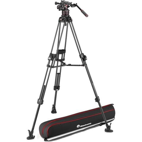  Bộ chân máy Manfrotto Nitrotech 608 Fluid Video Head and Carbon Fiber Twin Leg Tripod with Middle Spreader 
