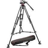  Bộ chân máy ảnh Manfrotto MVH502A Fluid Head & 546B Aluminium Tripod  Black (Sliding Plate) 