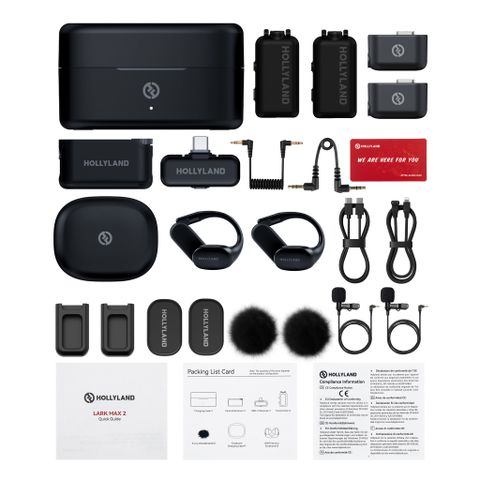  Bộ Micro không dây Hollyland LARK MAX 2 Ultimate Combo (OWS Monitor Earphone, Camera RX, USB-C RX) Space Gray 