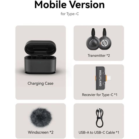  Bộ Micro không dây Hollyland LARK M2S (USB-C Plug) Space Gray 