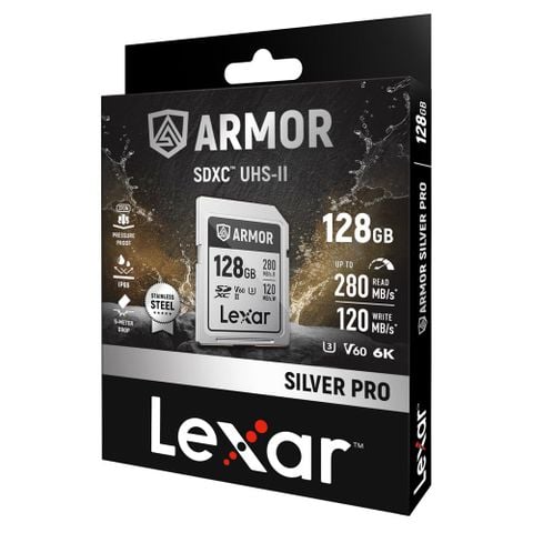  Thẻ nhớ Lexar 128GB ARMOR SILVER PRO UHS-II SDXC Card V60 