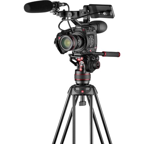  Bộ chân máy Manfrotto 608 Nitrotech Fluid Head with 645 FAST Twin Aluminum Tripod System and Bag 