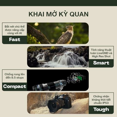 Bộ máy ảnh OM SYSTEM OM-1 Mark II kèm ống kính M.Zuiko Digital ED 12-40mm F2.8 PRO II