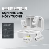 Bộ Micro không dây Hollyland Lark A1 Combo (USB-C RX, Lightning RX, hộp sạc) màu Ivory White