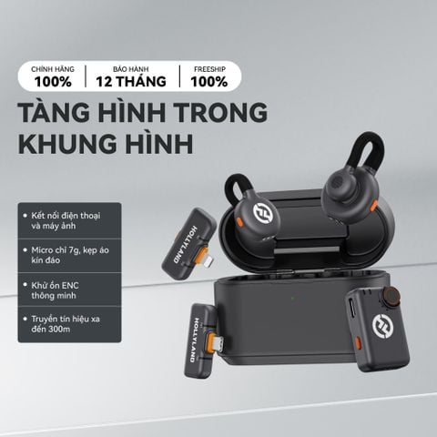 Bộ Micro không dây Hollyland Lark M2S Ultimate Combo (Camera RX, USB-C RX, Lightning RX) màu Space Gray