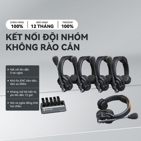 Bộ tai nghe Hollyland Solidcom SE-5S Global Version cho 5 người