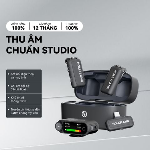 Bộ Micro không dây Hollyland Lark MAX 2 Combo (Camera RX, USB-C RX) màu Space Gray