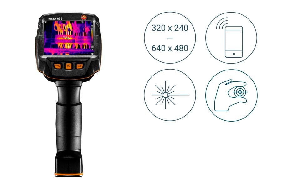  Máy Ảnh Nhiệt testo 883 (320 X 240 Pixels, Lấy Nét Thủ Công, App, Laser) 